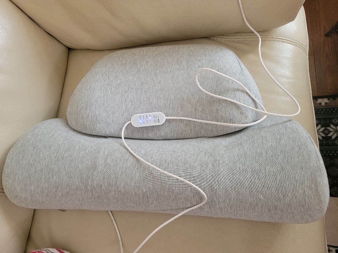 枕 サバキュー 電気加熱機能付きグレー枕