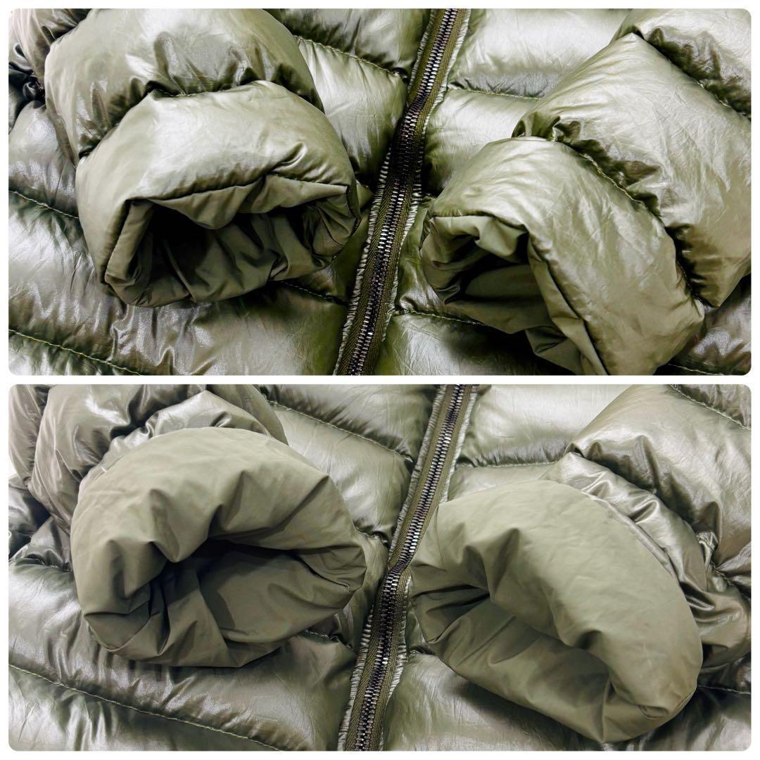 美品　タトラス　リバーシブル　ダウン　ロング丈　ファー　Aライン　光沢　カーキ