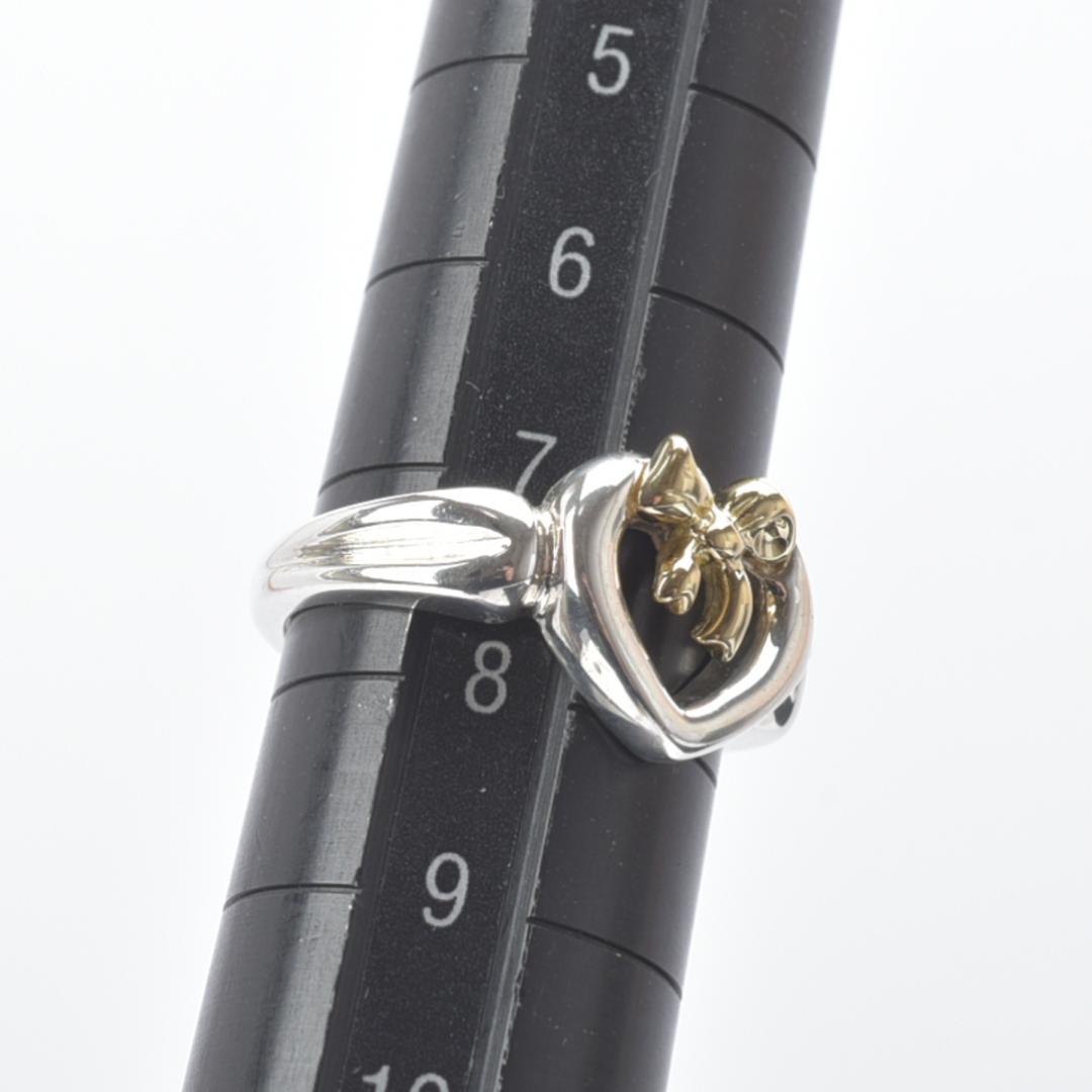 新品仕上げ◇ティファニー ハートリボン リング 7号 K18 SV925 750