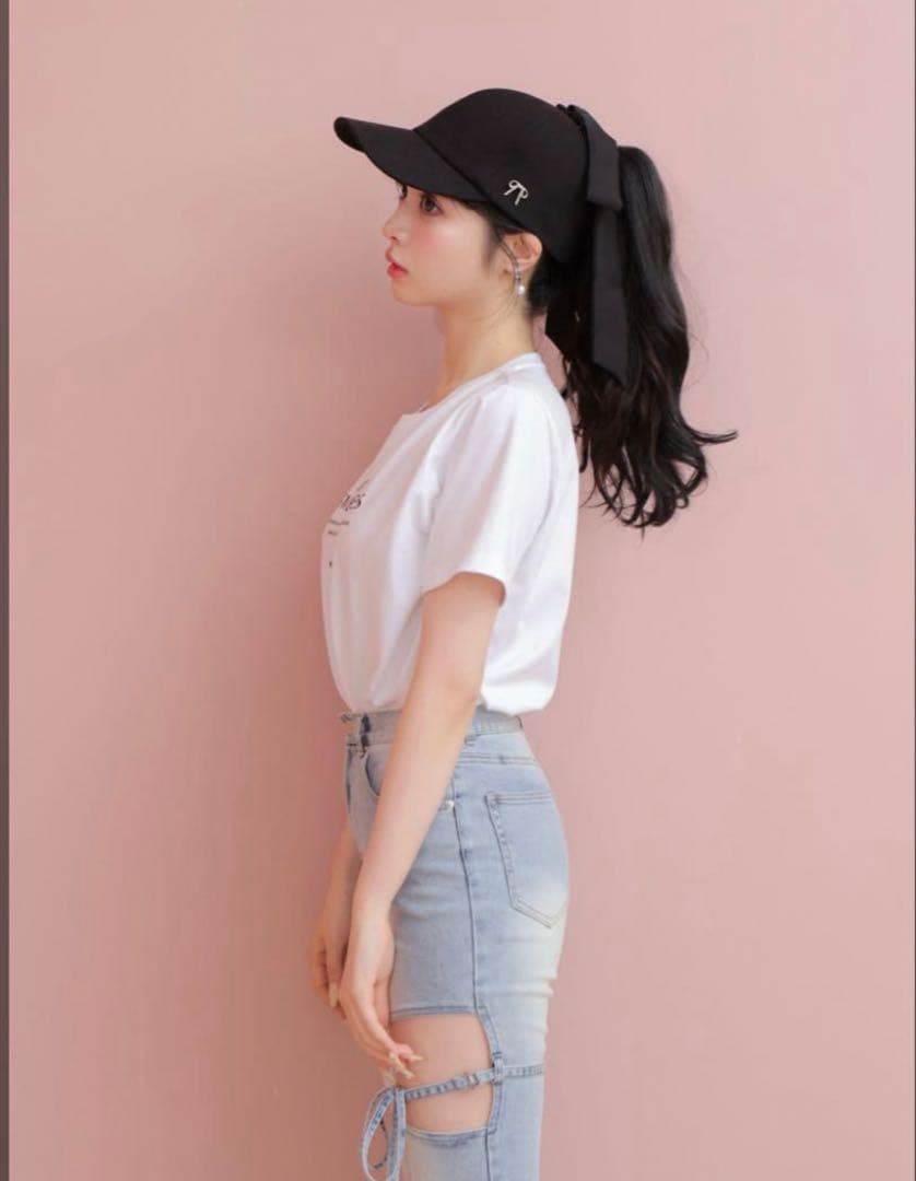 M me eme 3wayリボンキャップ ブラック