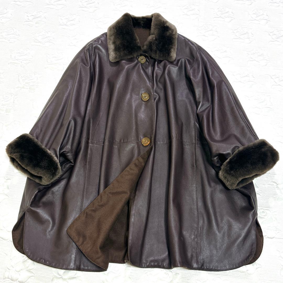 美品❤︎高級イタリア製 ThesTziveli ラムレザー ファー オーバーサイズ