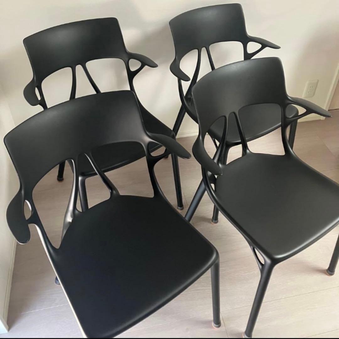 Kartell カルテル　AIチェア ブラック　4脚セット　送料込　直接引取歓迎