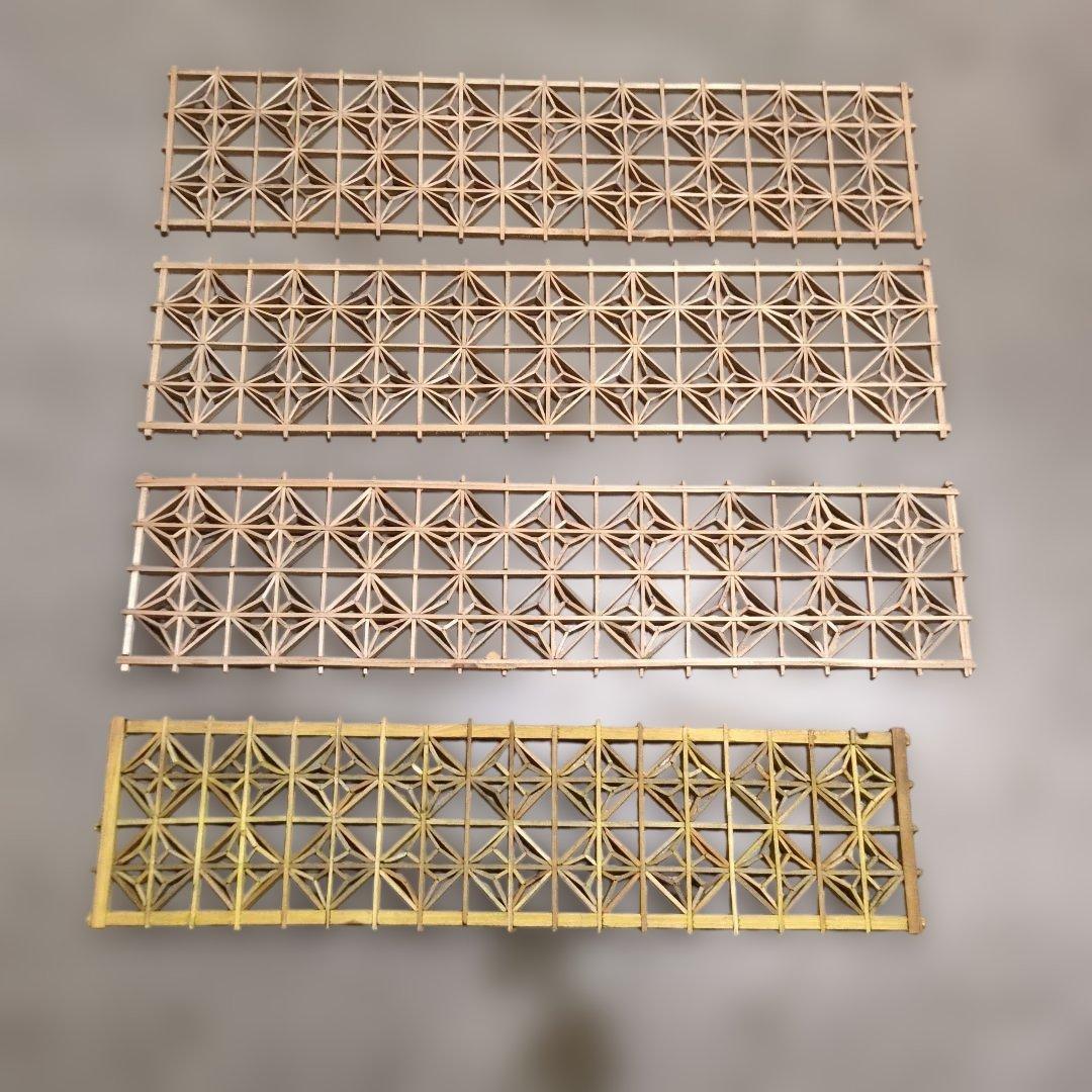 昭和レトロ 組子欄間 4枚セット 書院障子 建具 衝立 引戸 ガラス戸