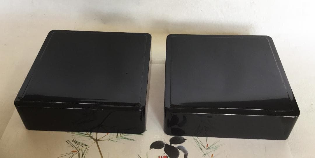 Aki214重箱 おせち ４段重 木製漆塗 黒 5.5寸内朱17cm ④