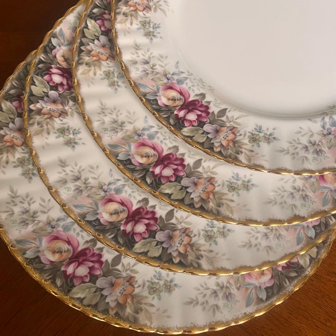 【レア美品】ロイヤルアルバート★オータムローズ★豪華なディナー皿　4枚