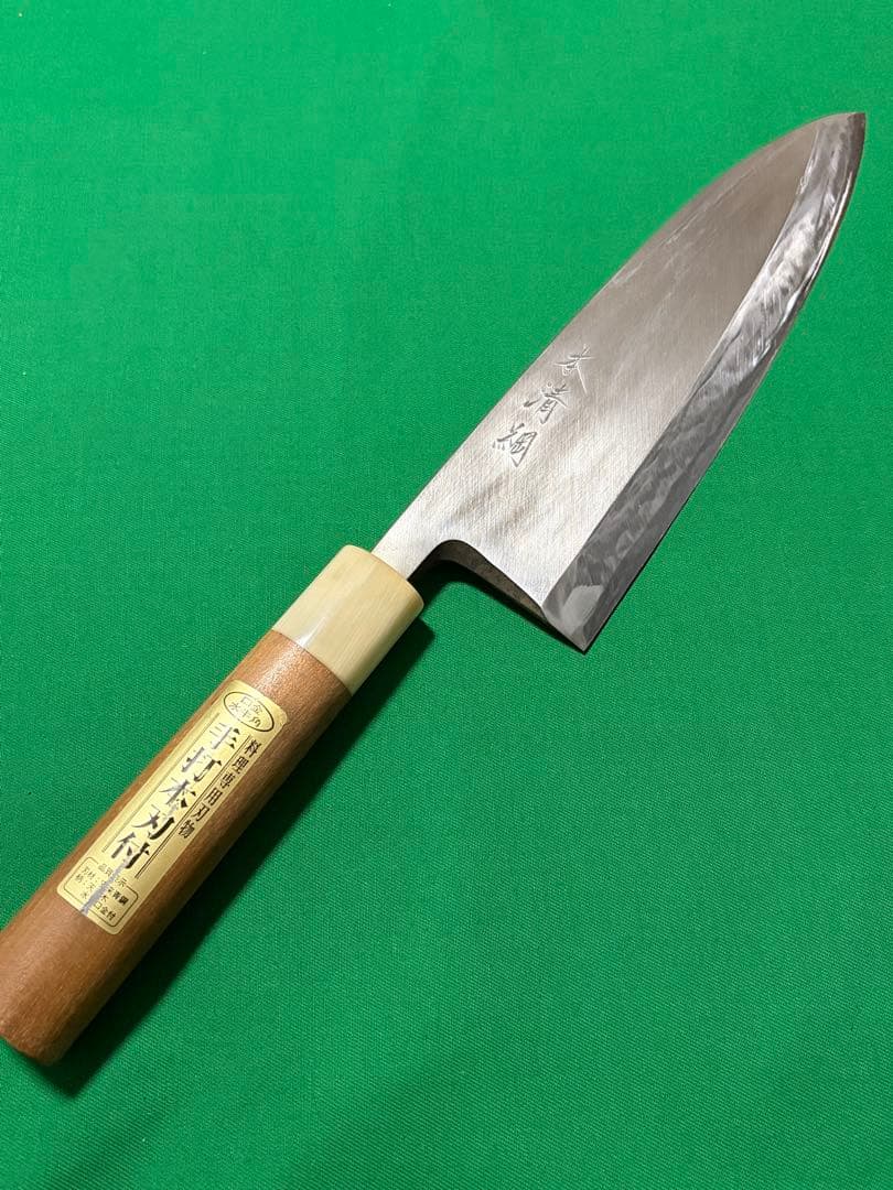 本清綱作　極上青ニ鋼　出刃包丁7寸
