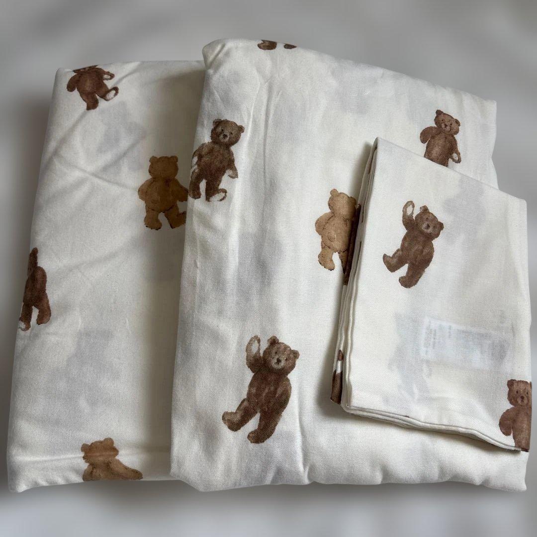 【新品未使用】ジェラートピケ 寝具3点セット くま柄 シングルサイズ