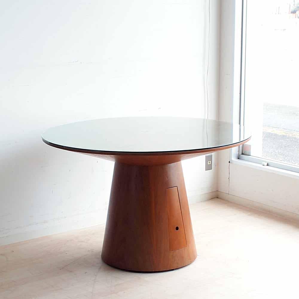 ヴィンテージ ポストモダン ラウンドテーブル ウォールナット材 ZR24422