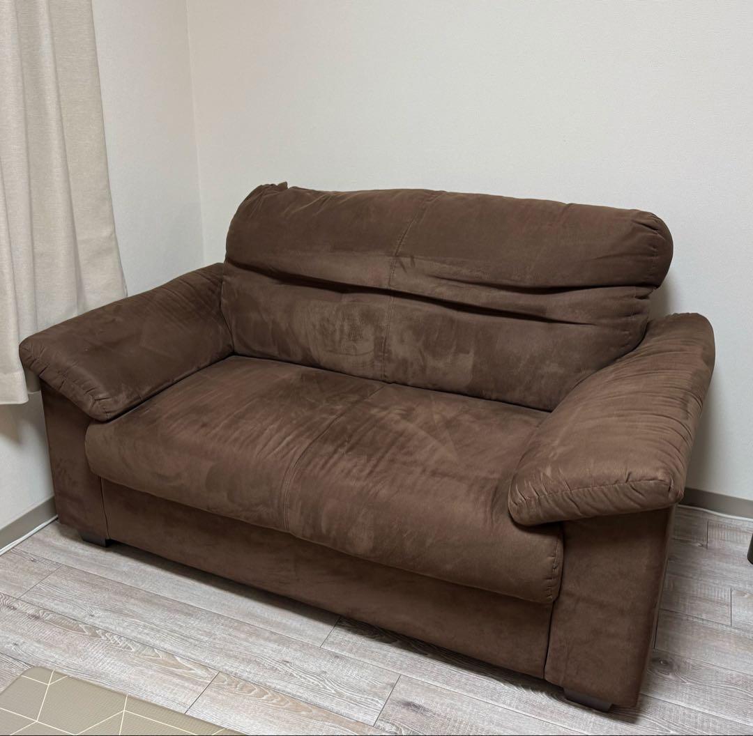 IKEA ブラウン ファブリック 2人掛けソファ