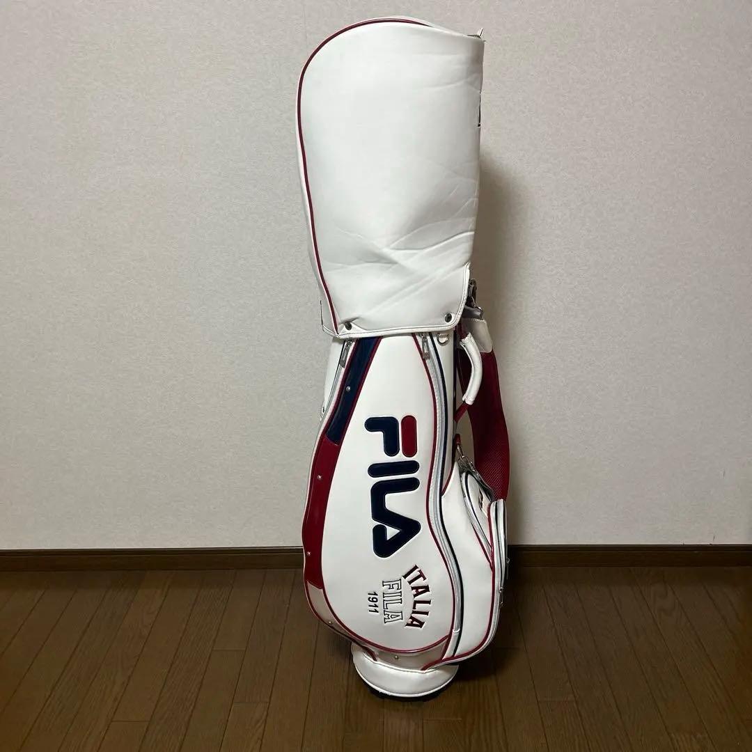 FILA キャディバッグ ホワイト/レッド/ブルー