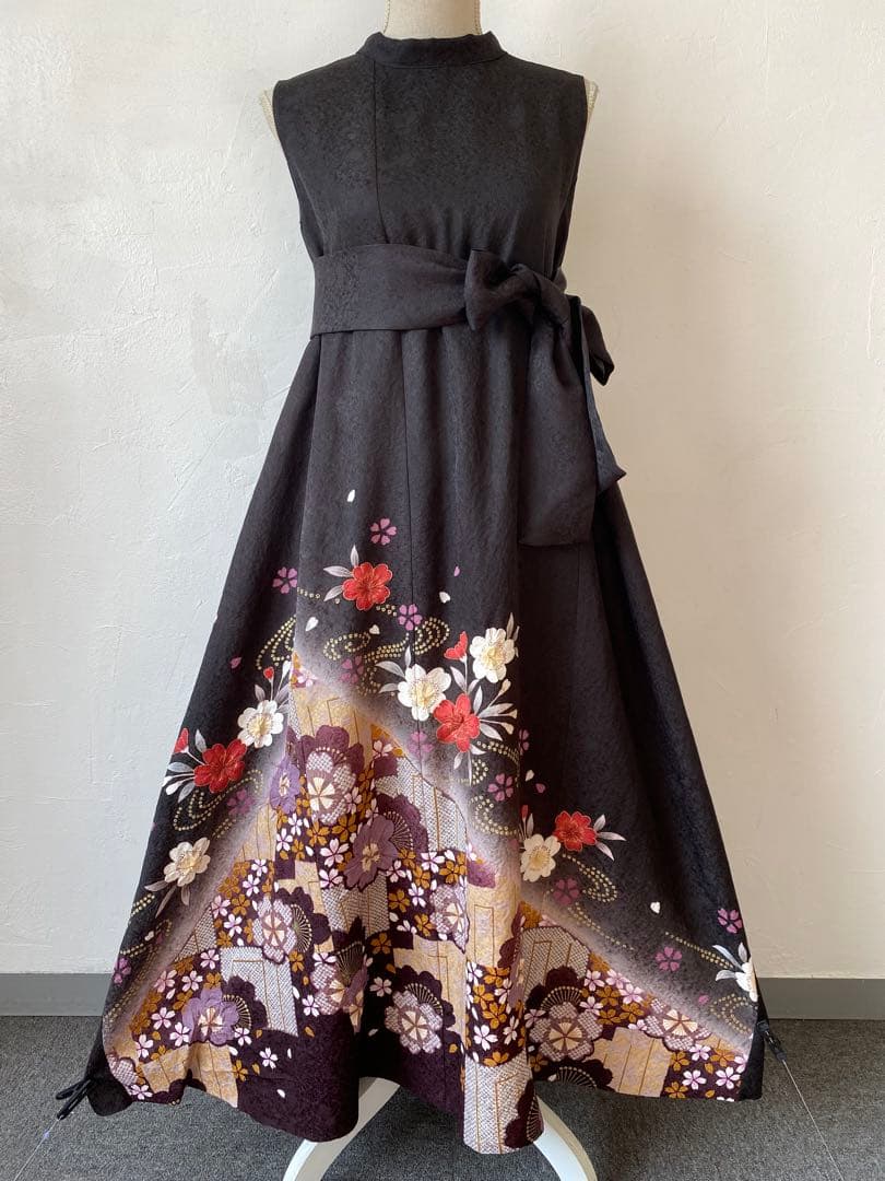 3234 着物　リメイク　ドレス　ワンピース