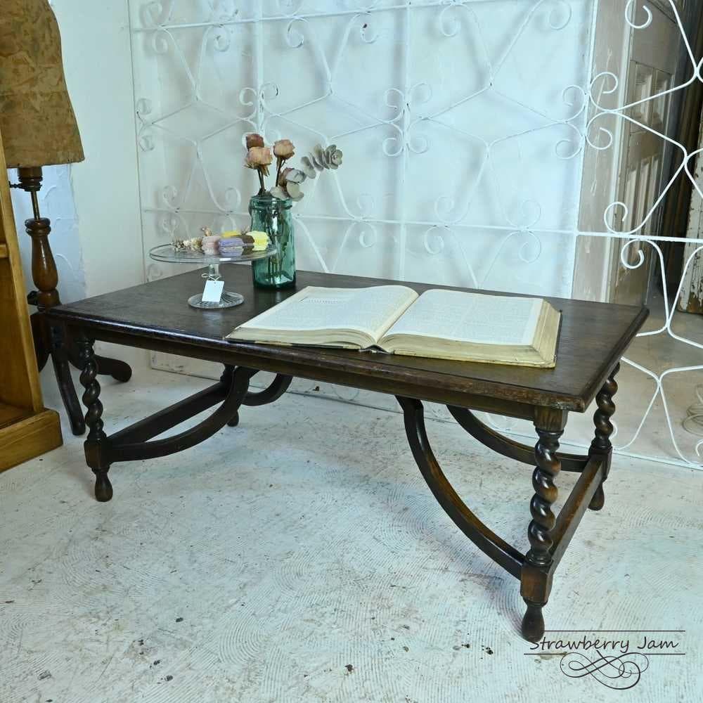 L3705-258 英国アンティーク オーク ローテーブル センターテーブル