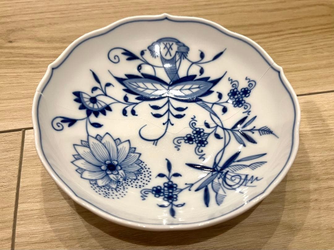 マイセン ブルーオニオンのお皿 割れあり