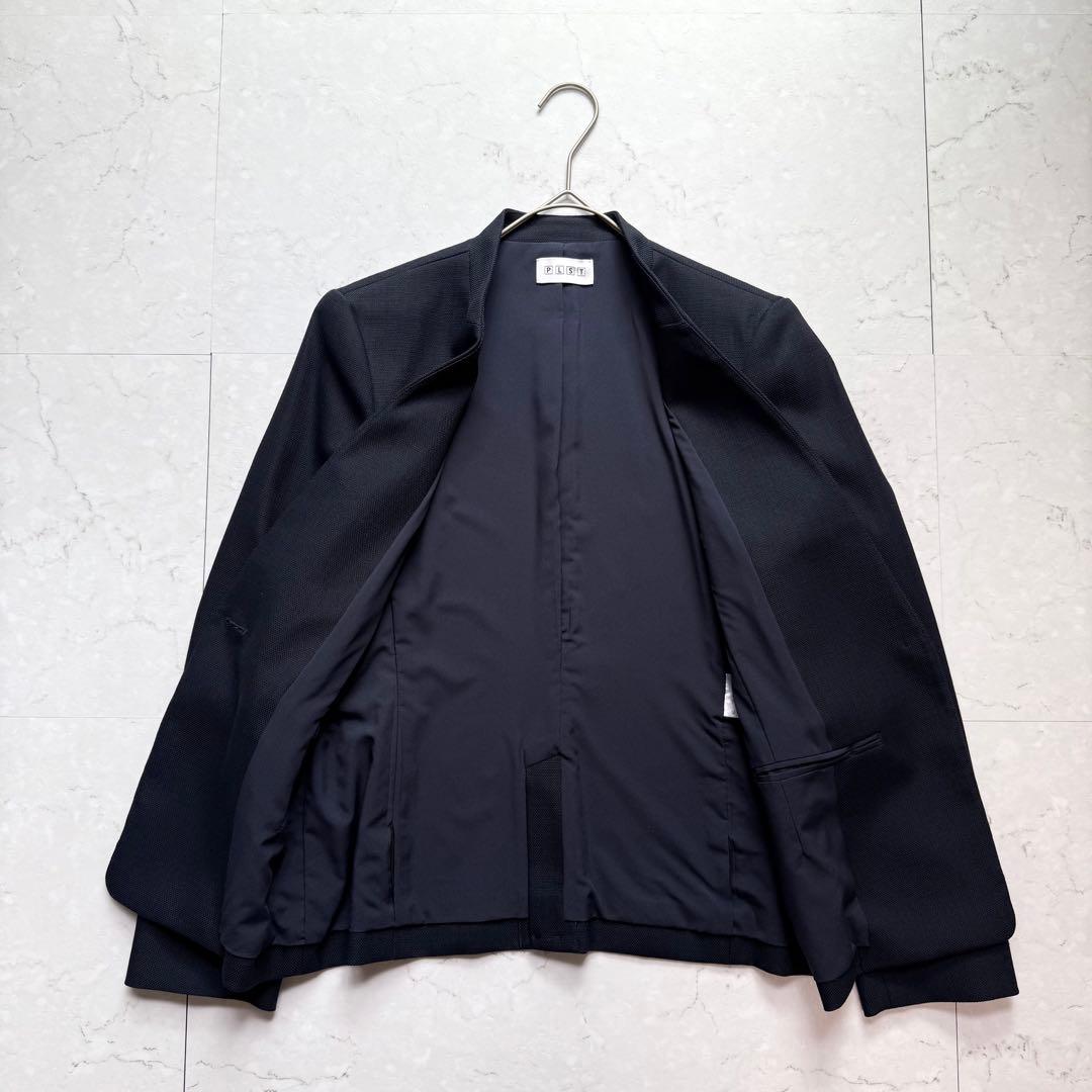 美品 プラステ スーツ セットアップ ノーカラー パンツ M ウォッシャブル