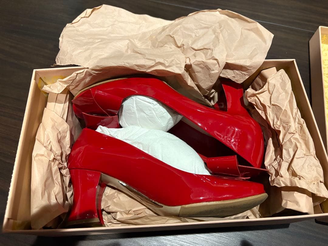 【箱付き】MIU MIU ミュウミュウ 赤 エナメル リボン パンプス 36