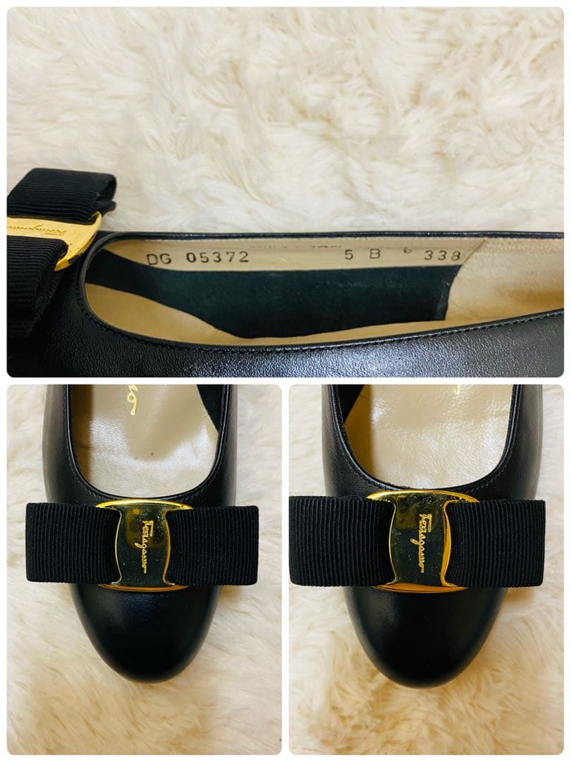 未使用級！Salvatore Ferragamo ヴァラリボン　パンプス レザー