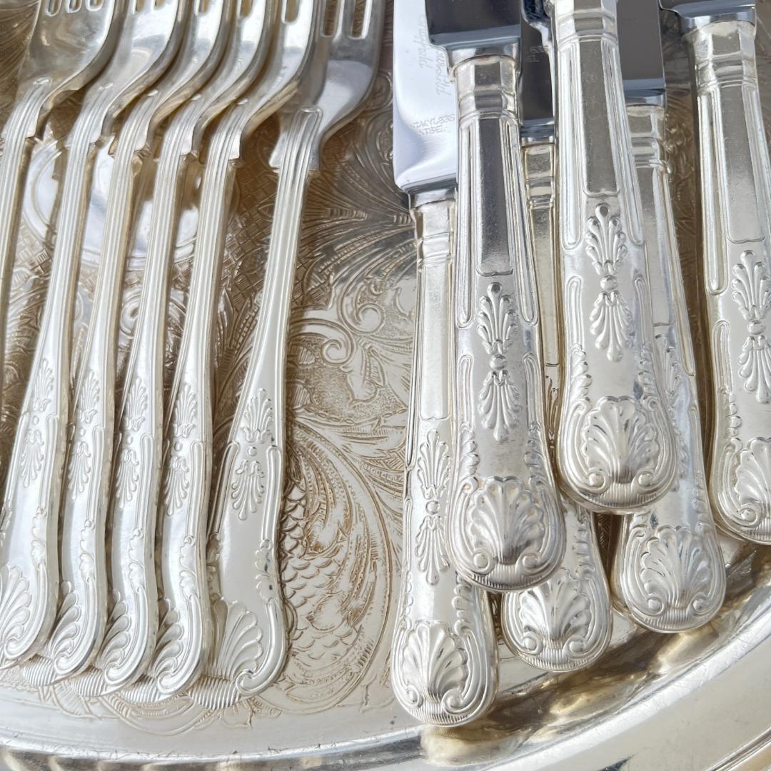 【Smith Seymour】 キングスパターンのディナーセット 6名用26本組