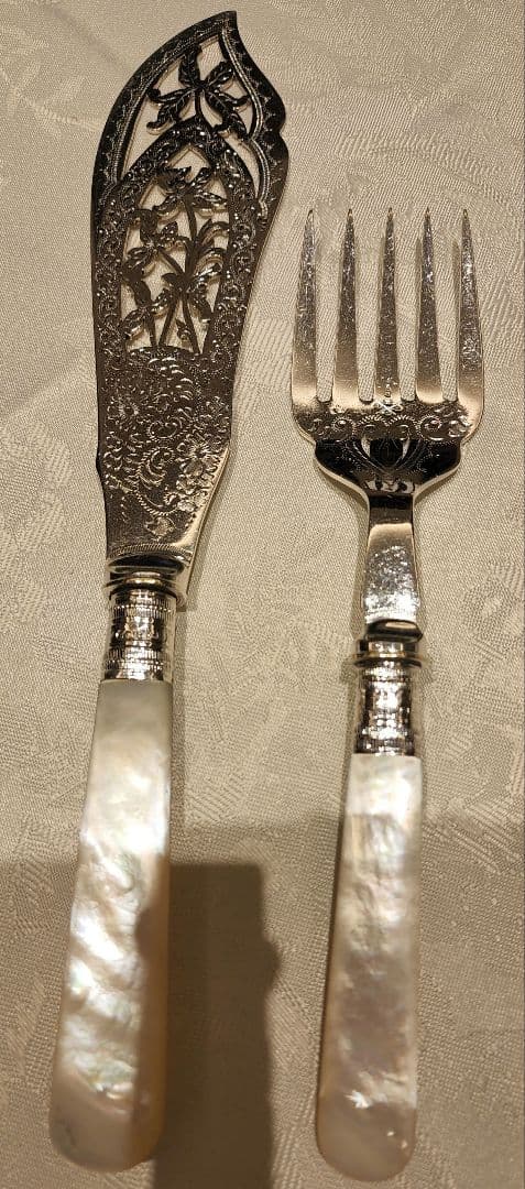 純銀P ④ フィッシュサーバー マザーオブパール ケーキサーバー シルバー