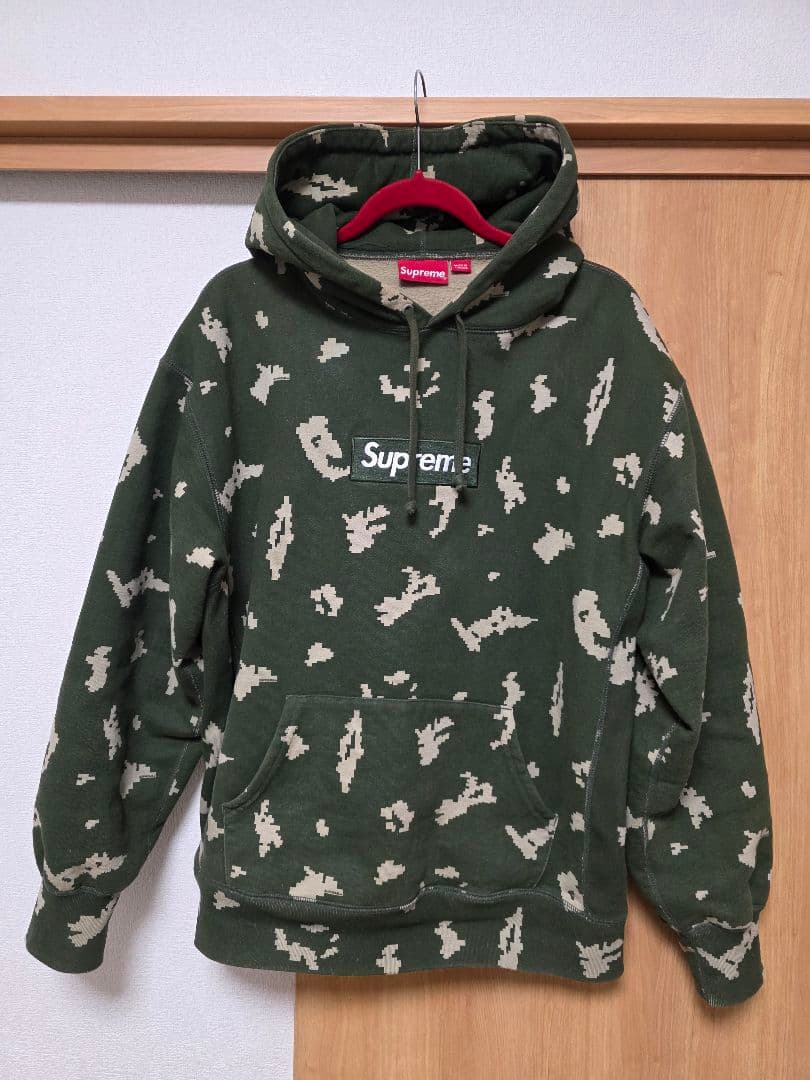 Supreme パーカー Lサイズ カーキ オリーブ カモフラ フーディー　美品