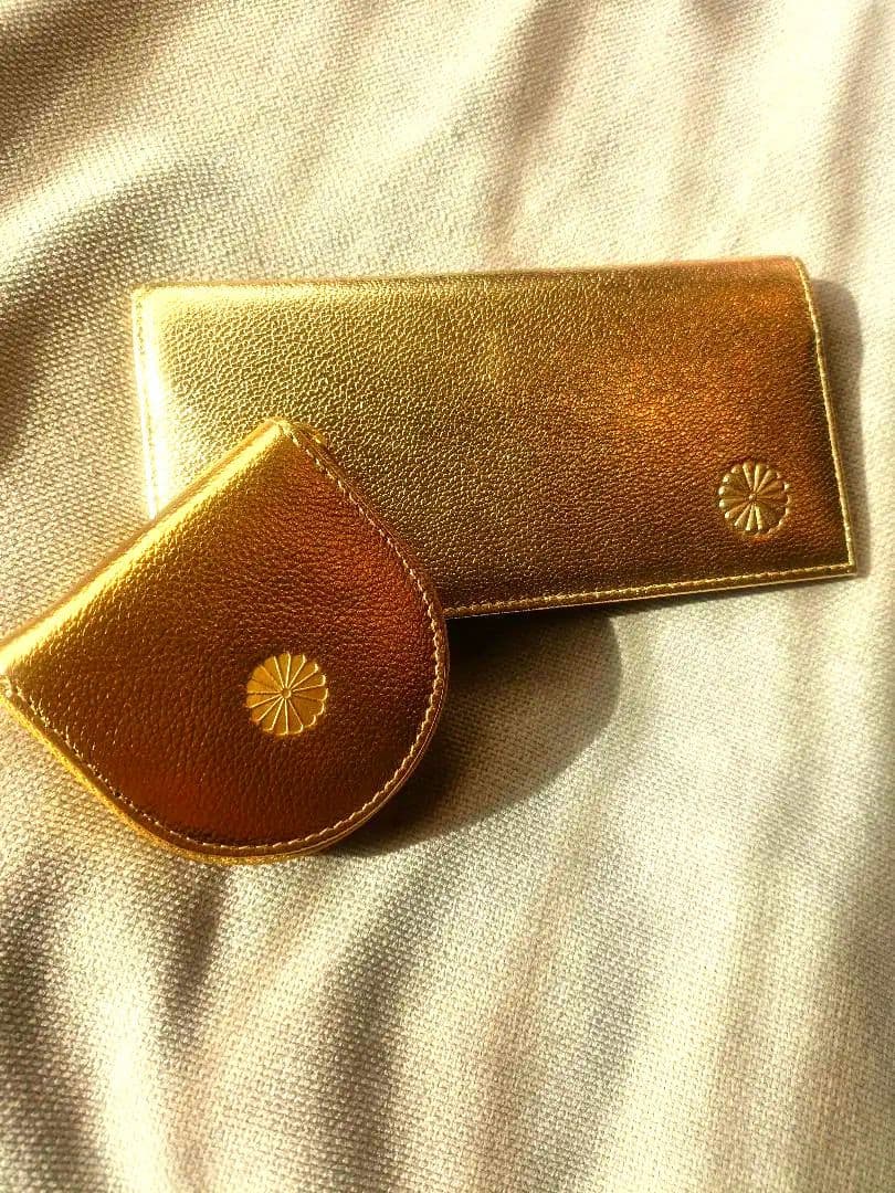 【新品セット】皇居 ゴールド 長財布＆ケース セット　金