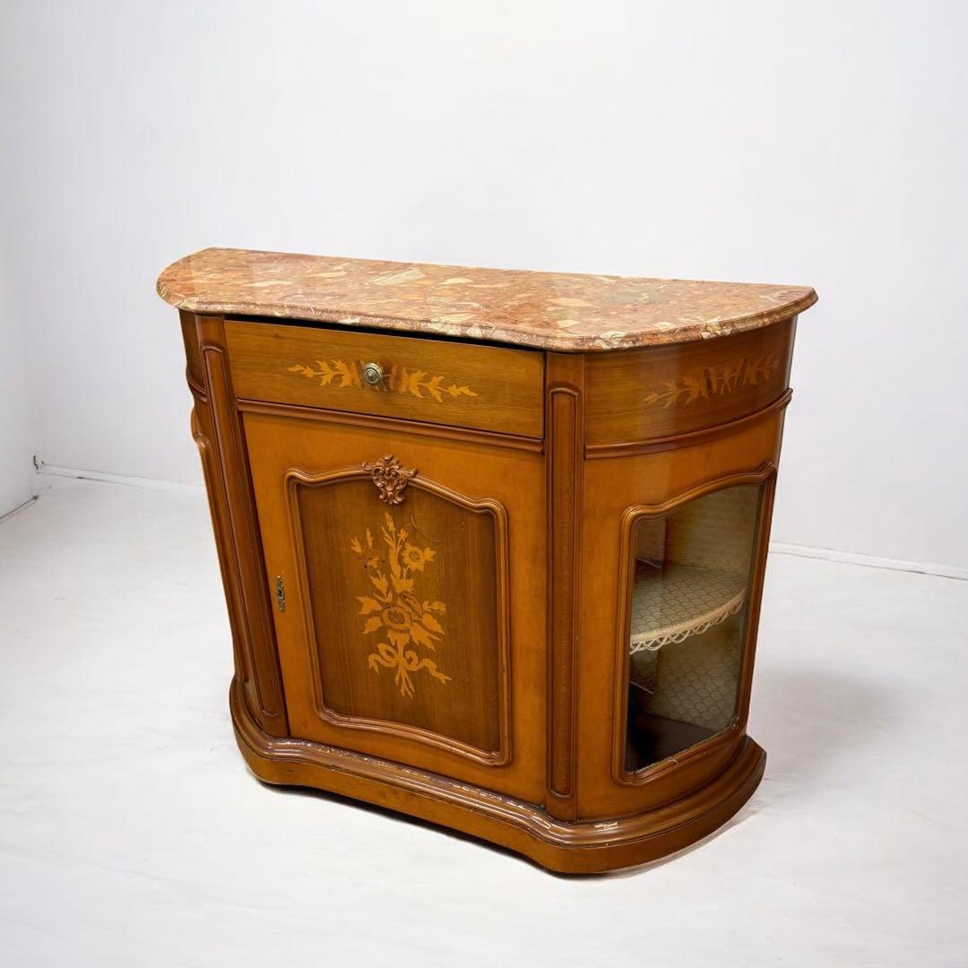 FP PASI　イタリア　アンティーク　サイドボード　キャビネット　象嵌　大理石