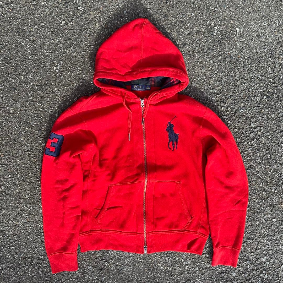 ラルフローレン　ビックポニー　ジップパーカー　レッド　Mサイズ