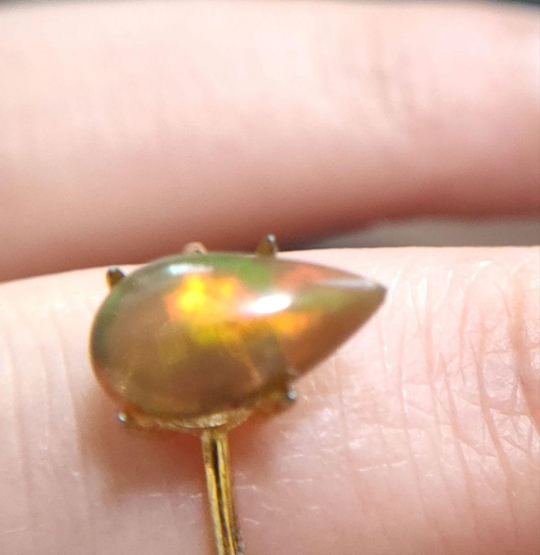 一点物　セミブラックオパールのリング　天然石リング