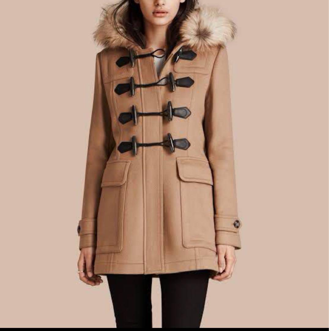 バーバリー　ダッフルコート　リアルファー　インポート