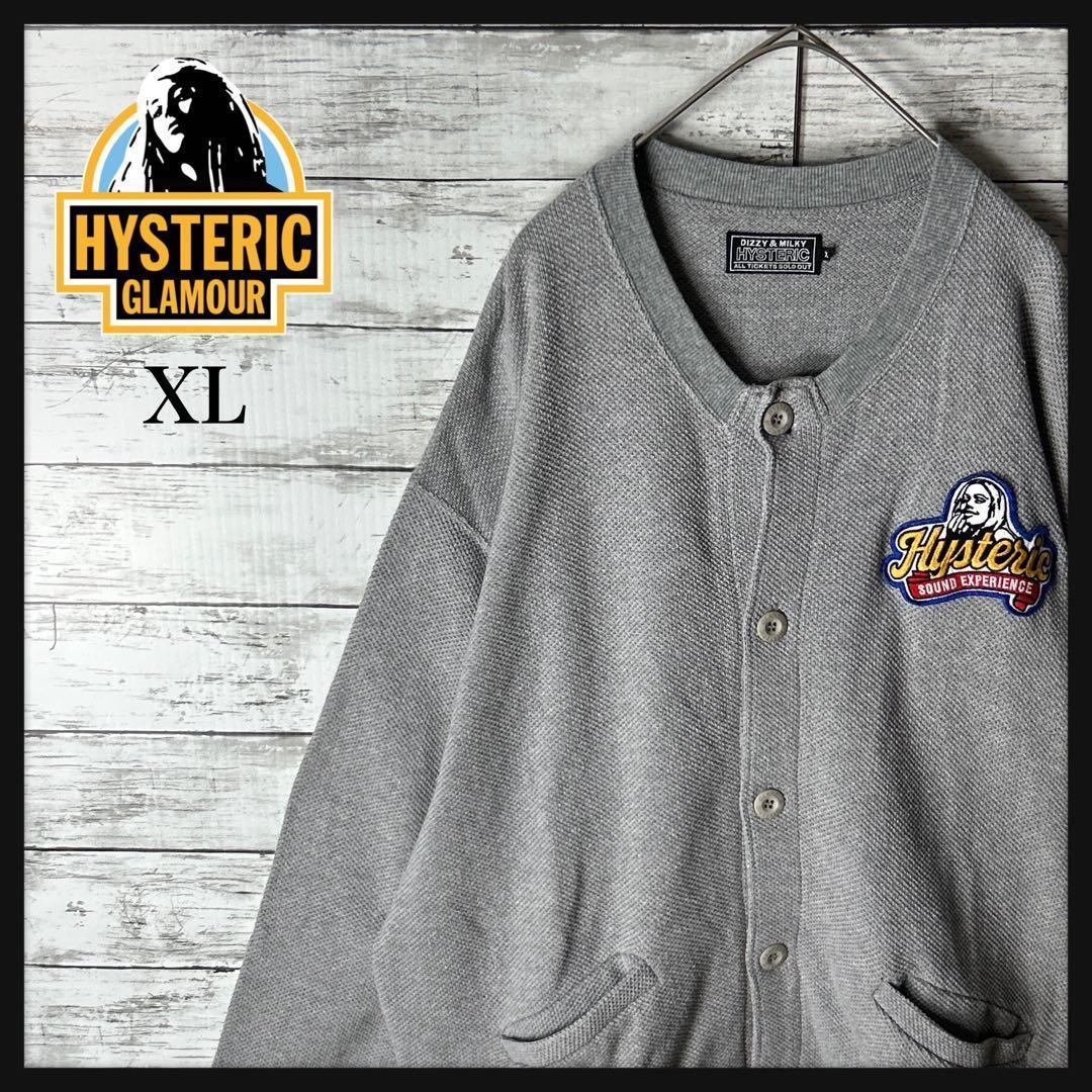 3184M【美品X L】ヒステリックグラマー☆ヒスガール ワッペン カーディガン