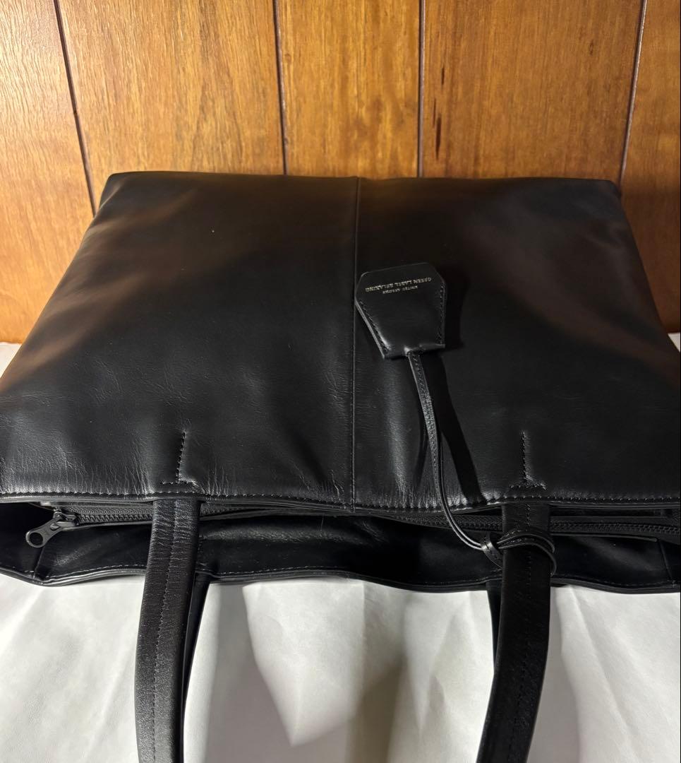 【新品同様】グリーンレーベルリラクシング　トートバッグ　レザー　黒　メンズ