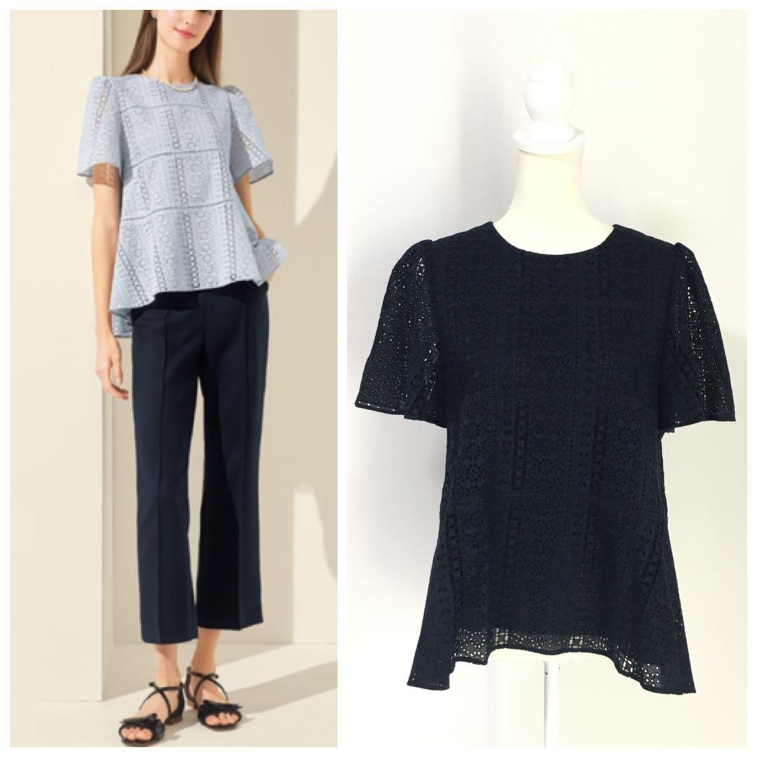 新作美品　2025年　FOXEY フォクシー　刺繍　トップス　ブラウス