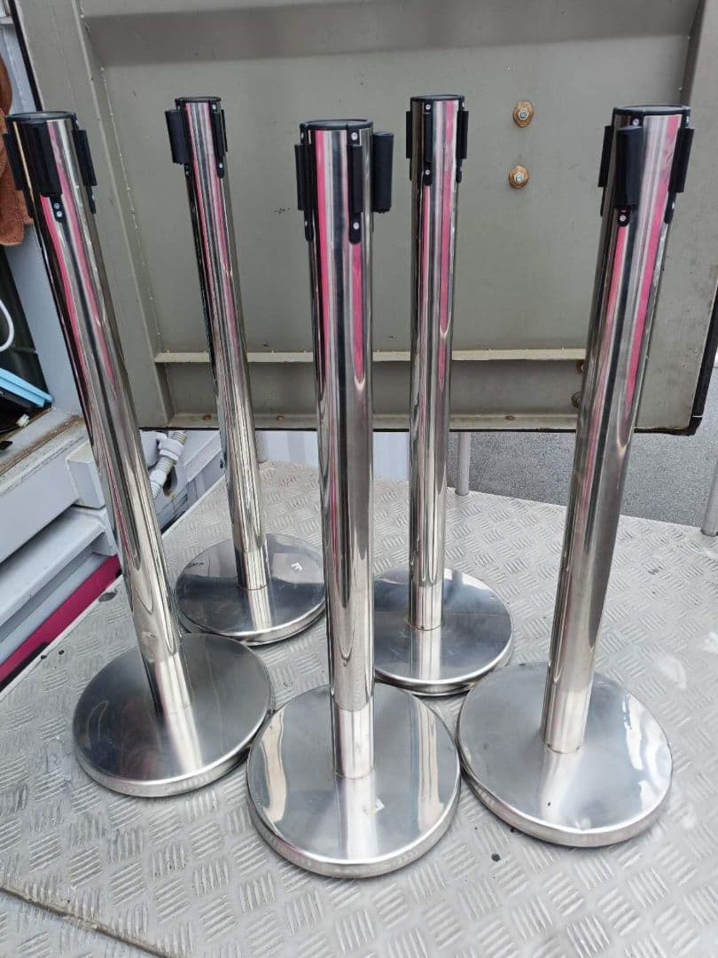 ベルトパーテーション ポール 5本セット パーテーション 連結 自立 90cm