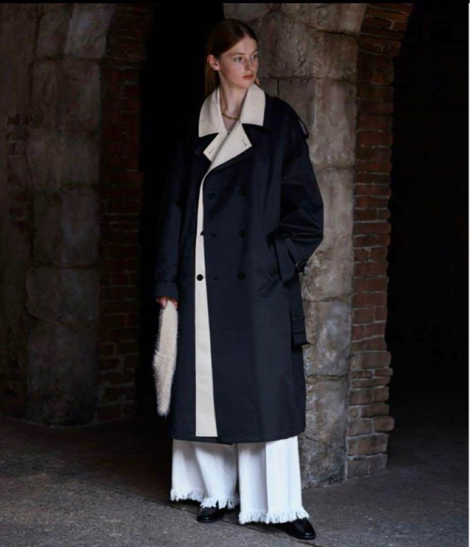 seyto ツートーンレイヤードコート トレンチコート