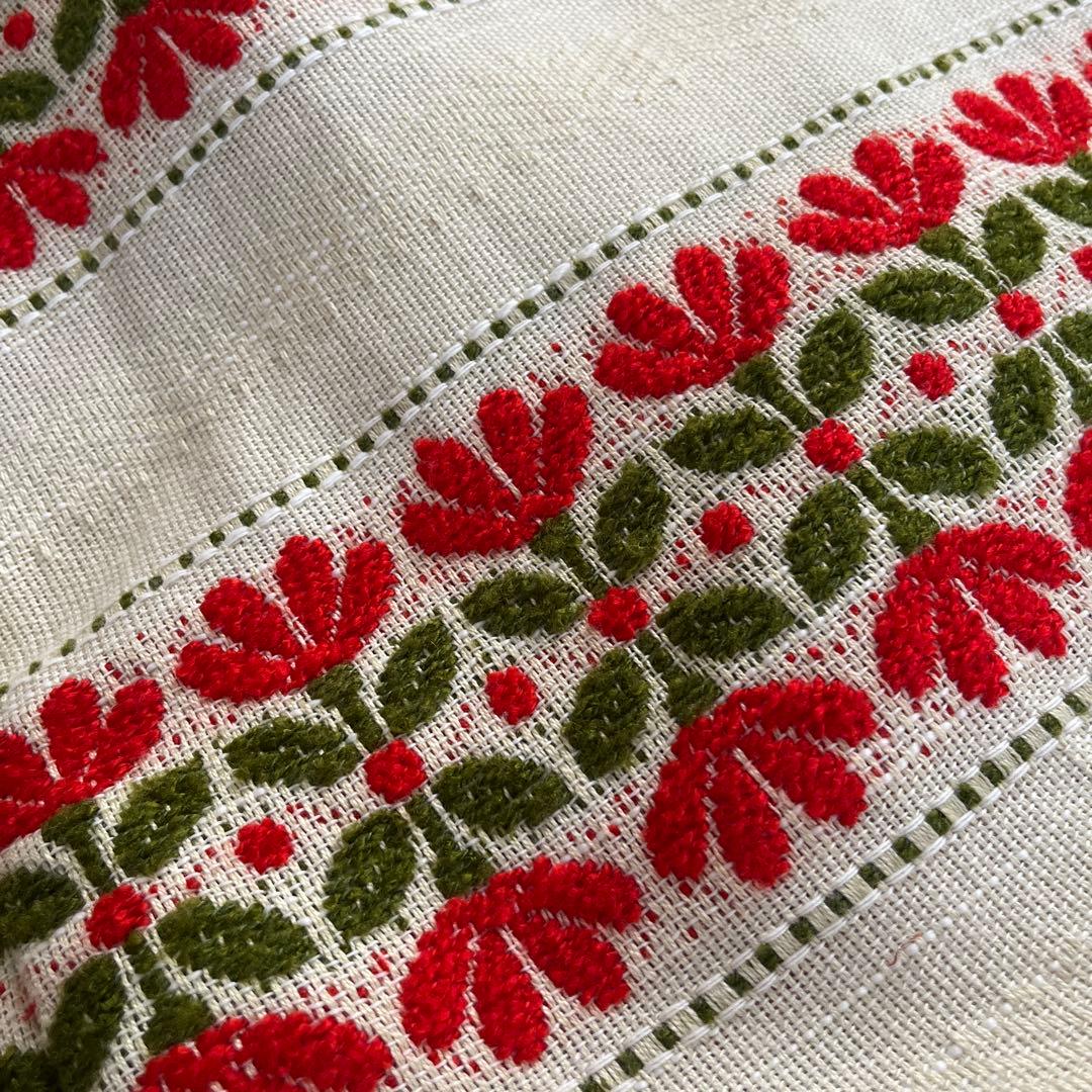 vintage 70s France 刺繍カーテン 2枚組