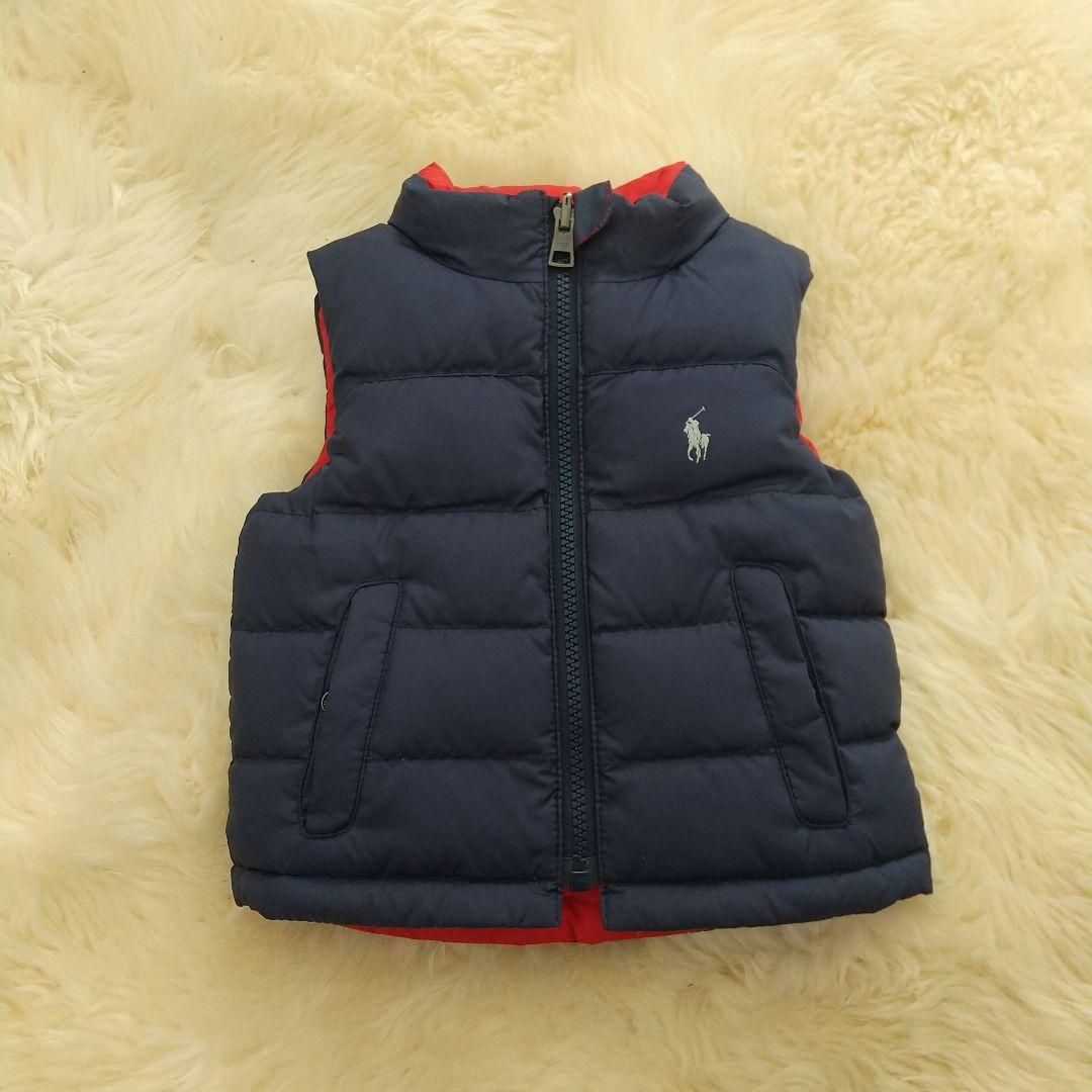新品タグ付き☆ ラルフ・ローレン ダウンベスト 赤×ネイビー リバーシブル