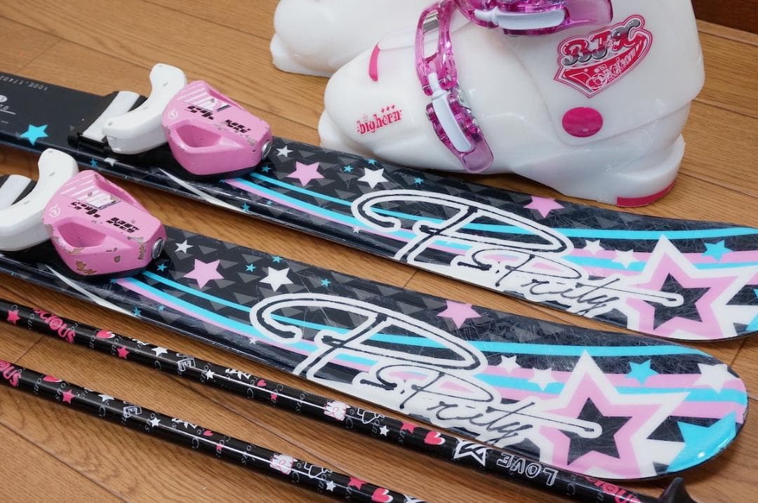 メンテ済 100cm 靴20cm PURE CONSCIOUS スキーセット